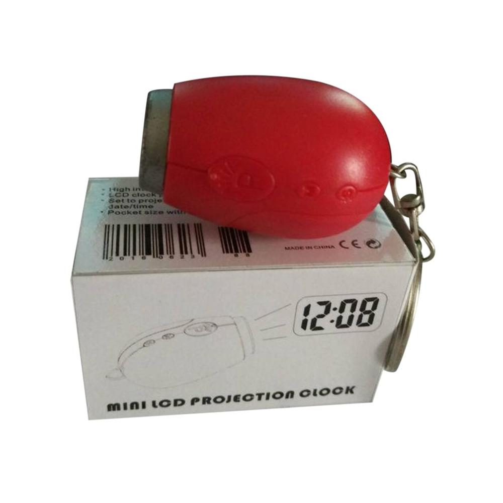 Mini Digitale Projectie Klok Draagbare Led Wall Plafond Tijd Projectie Horloge Magic Nachtlampje Elektronische Klok Sleutelhanger Decor: Rood