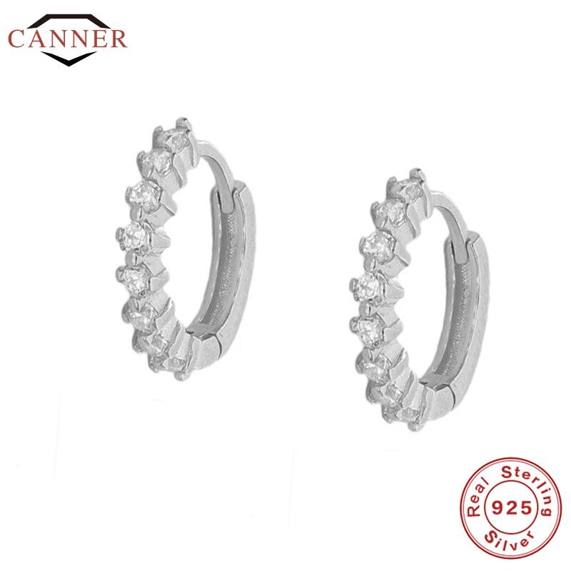 Dåse europæiske og amerikanske luksus små ringøreringe 925 sterling sølv runde øreringe til kvinder piger øreringe smykker: Form 1 sølv