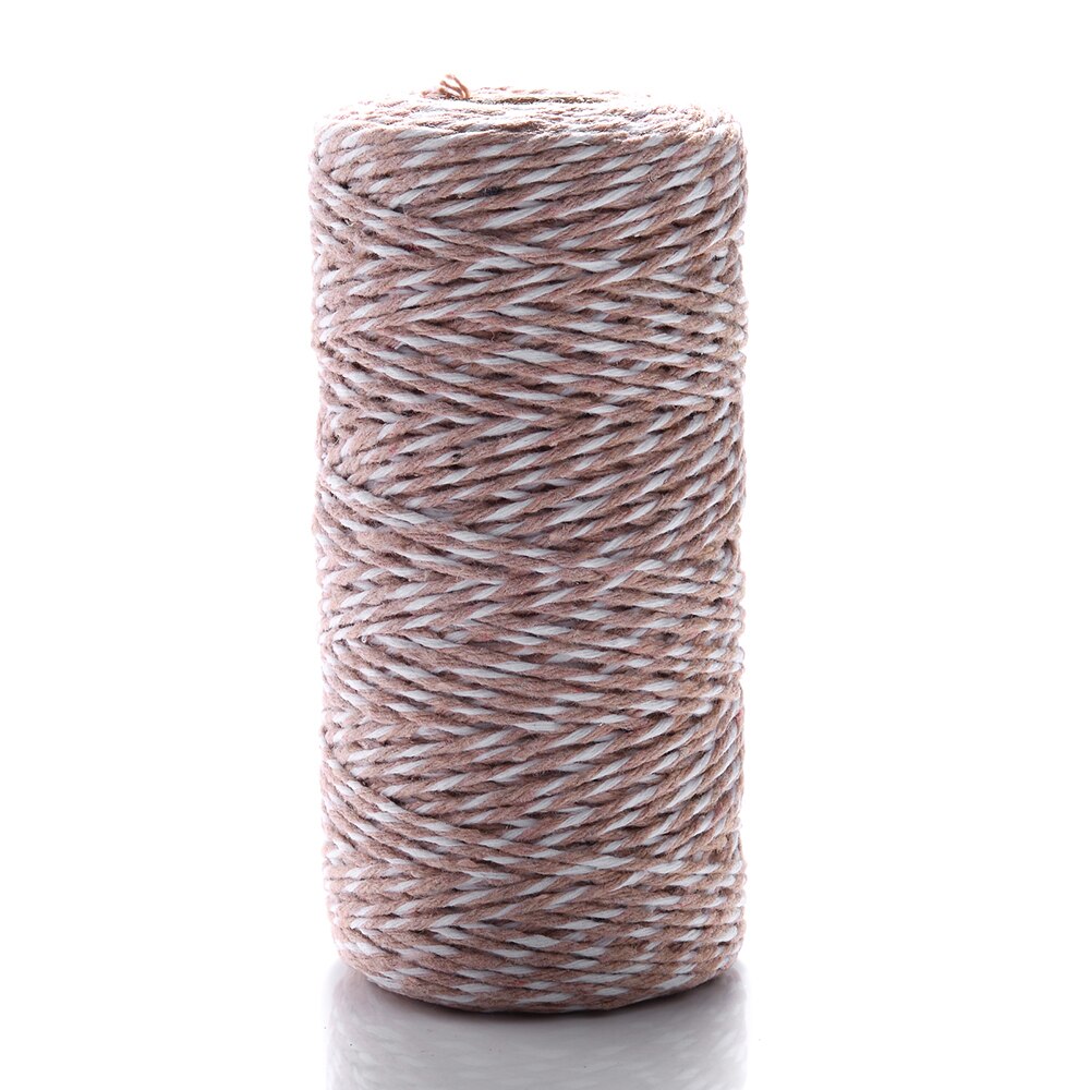 10 Meter/partij 1.5Mm Dubbele Kleur Natuurlijke Katoenen Draad Jute Hessische Hennep Touw Voor Cadeau Verpakking Partij Bruiloft Benodigdheden Decor: coffee