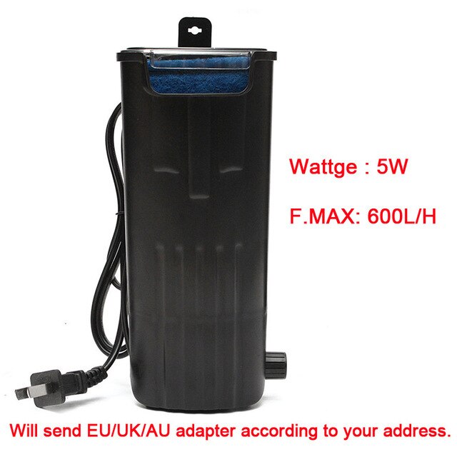 Filter Turtle tank low water level shallow water small fish tank waterfall small silent built-in water purifier turtle pump: 5W-600L-H