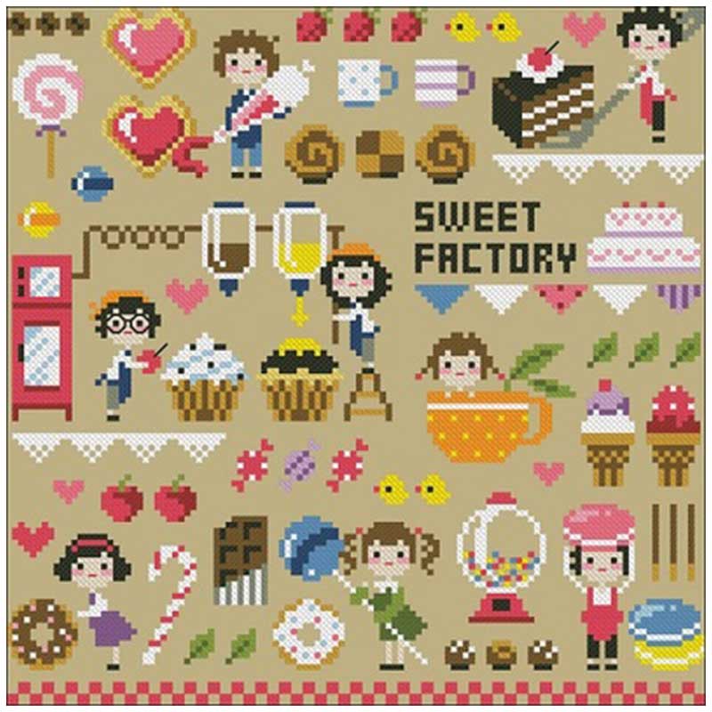 Dorp Leven Patronen Geteld Kruissteek 11CT 14CT Diy Chinese Borduurpakketten Borduurwerk Handwerken Sets: KQ508 / 14CT color canvas