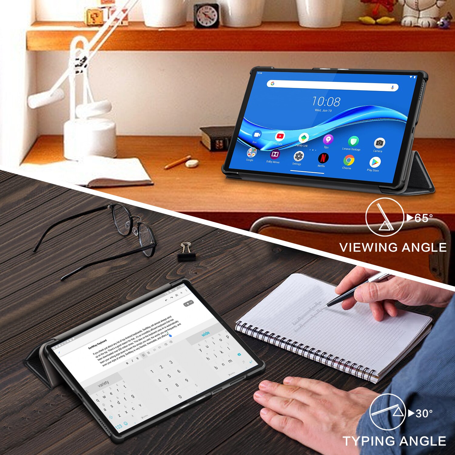 Tablet Case for Lenovo Tab M10 HD 2nd Gen TB-X306X / TB-X505X / TB-X605L - PU Leather, Shockproof
