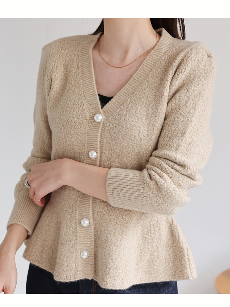 Giacca pelosa a maniche lunghe con scollo a V Cappotto da donna in pelliccia sintetica Shearling Vita sottile Bottoni eleganti Autunno Inverno Cappotto nero Moda coreana: Cachi