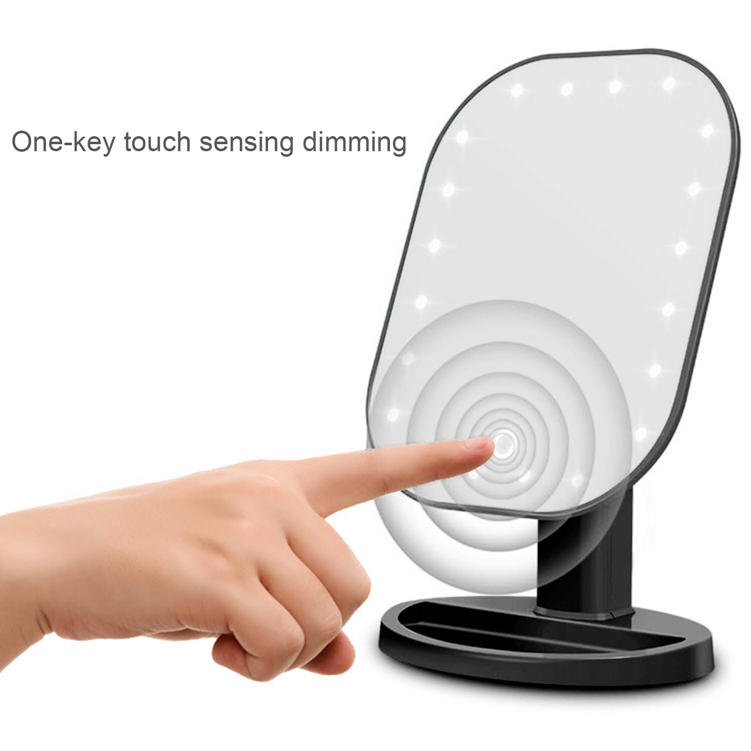 20-LED Make-Up Spiegel met 10X Vergrootglas 180 Graden Rotatie Dimbare Touch Sensing Make-Up Spiegel Draagbare Beauty Make Up spiegel