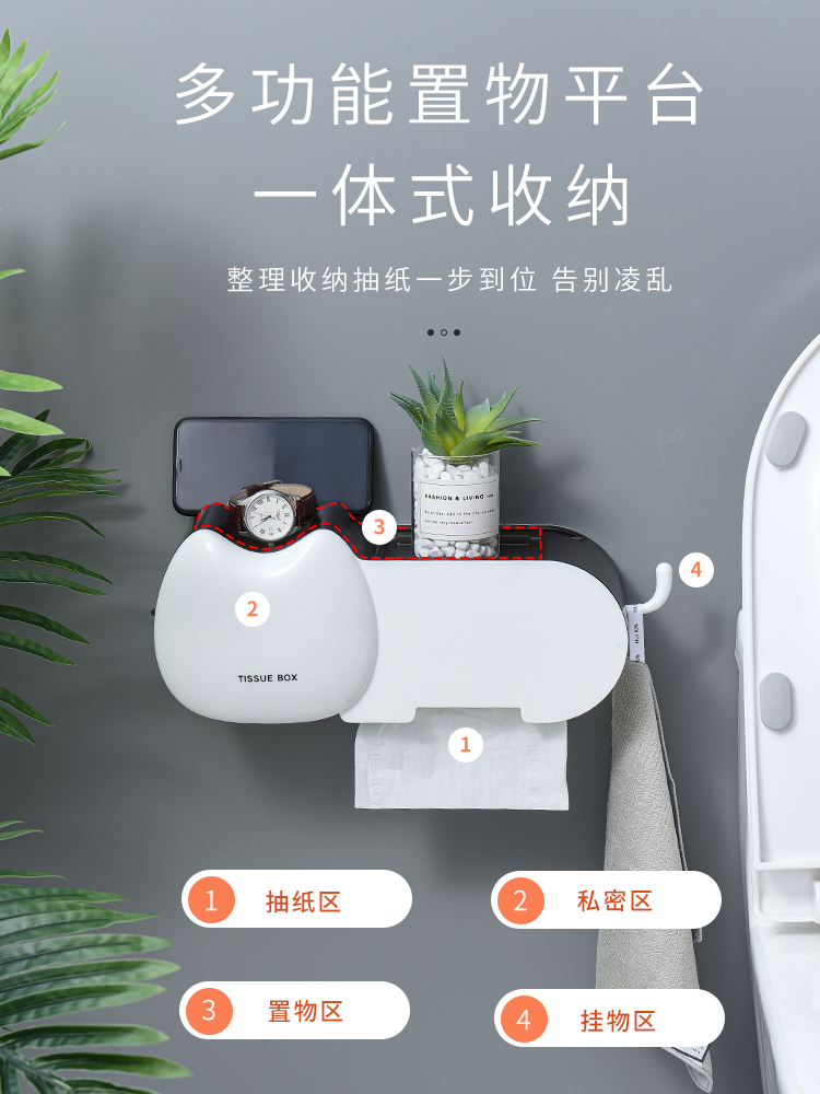 Creativity Toilet Paper Holders Wall Mount Cartoons Durable Tissue Box Holder Bathroom Wc Rolhouder Bathroom Accessories