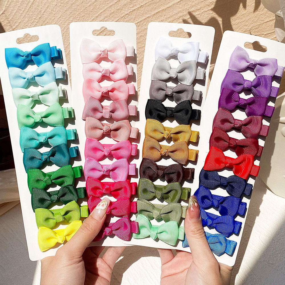10 unids/set 2 ''lazos coloridos degradados pinzas para el cabello para niñas cinta hecha a mano horquillas con lazo pasadores accesorios para el cabello para niños