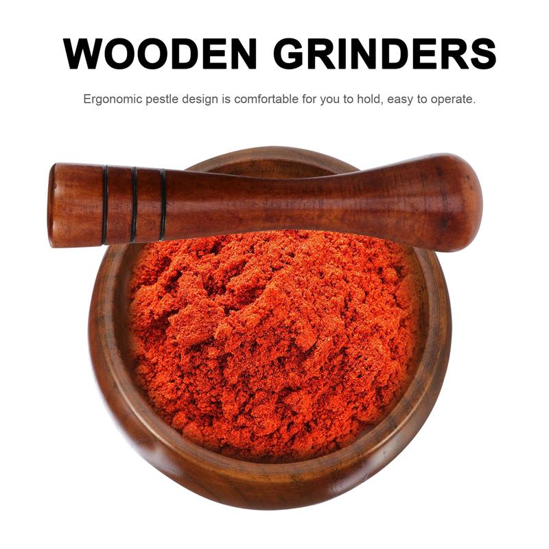 Houten Knoflook Mortel Stamper Slijpmachines Kom Set Knoflookpers Gember Vloerplaten Pot Spice Pepermolen Gereedschap Keukengereedschap