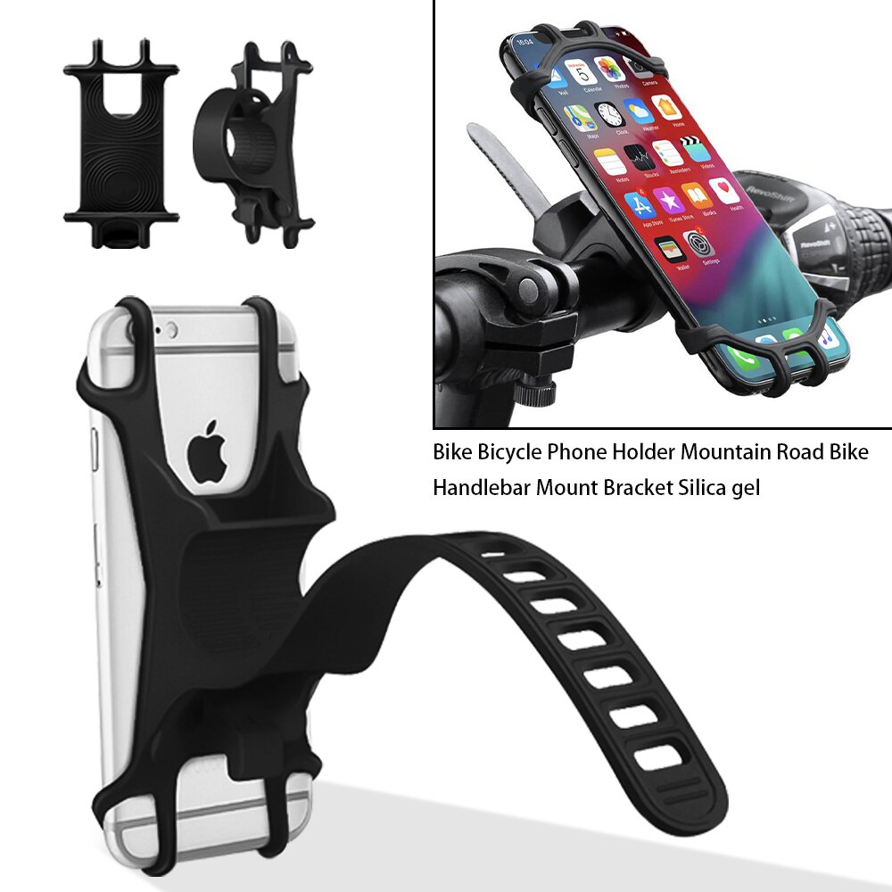 Anti shake 360 rotation justerbar cykel smartphone mount beslag cykel telefonholder cykel styr mobiltelefon holder stativ: Sort 1