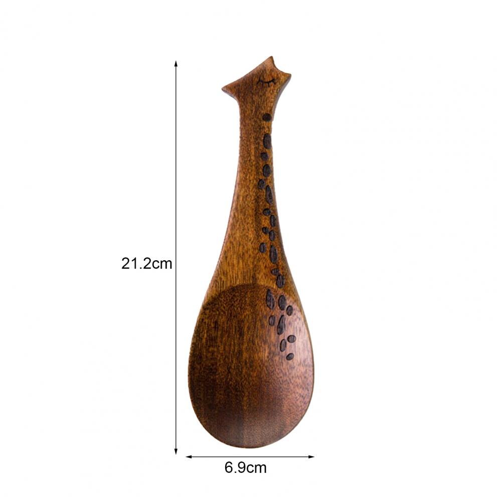 Ergonomic Handmade Rice Serving Spoon Wood Adorable Fish Shape Rice Scoop Paddle for Home Kitchen Tools
