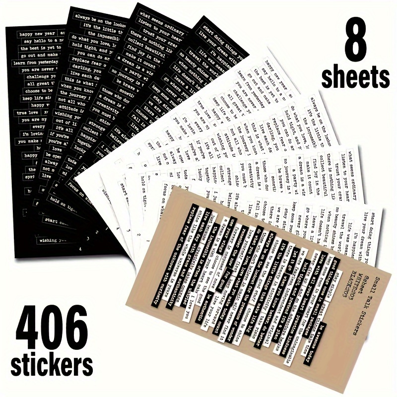 406 inspirerende quote-stickers met positieve tekst voor scrapbooks, dagboeken, planners en doe-het-zelf fotoalbums: Default Title