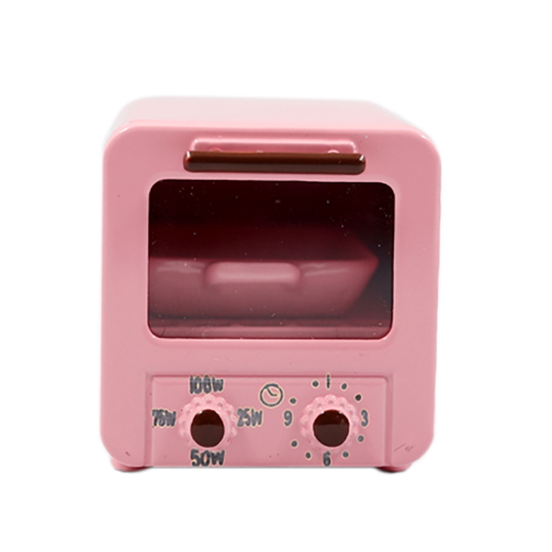 1/6 Or 1/12 Scale Miniature Dollhouse Oven For Dollhouse Mini Kitchen Cooking Toy Accessories: Pink