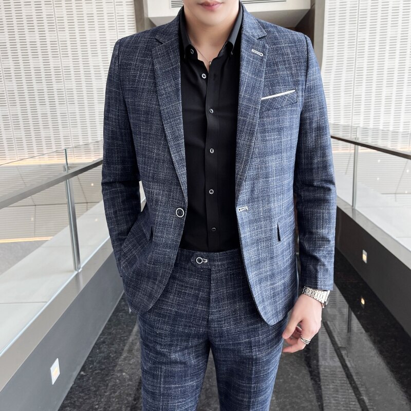 boutique men casual business suits classic slim men wedding groom banquet party evening dress office social formal wear