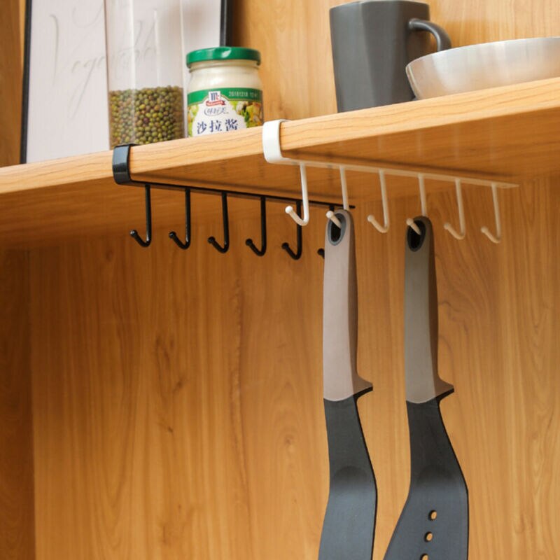 Metal 6 Hooks Under Shelf Mug Cup Cupboard Kitchen... – Vicedeal