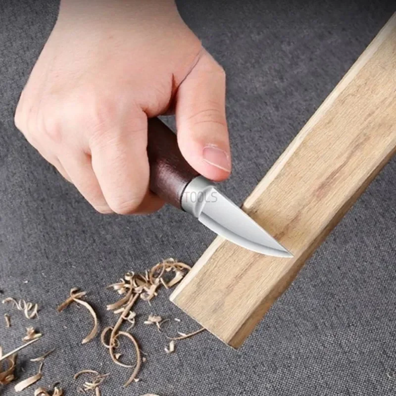 Carbon Steel Carving Knives Set with Walnut Handle Delicate Durable Four Style Engraving Knife Hand Tools Woodworking Tools Set