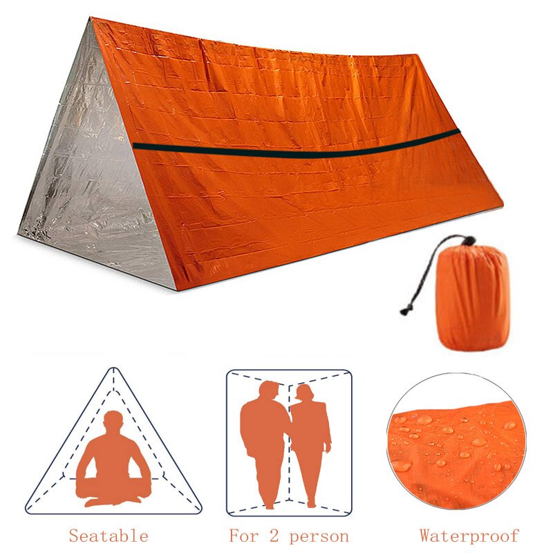 2 stk/sett nødsovepose & regnfrakk førstehjelp soveutstyr termisk vanntett utendørs camping fotturer solbeskyttelse zxh