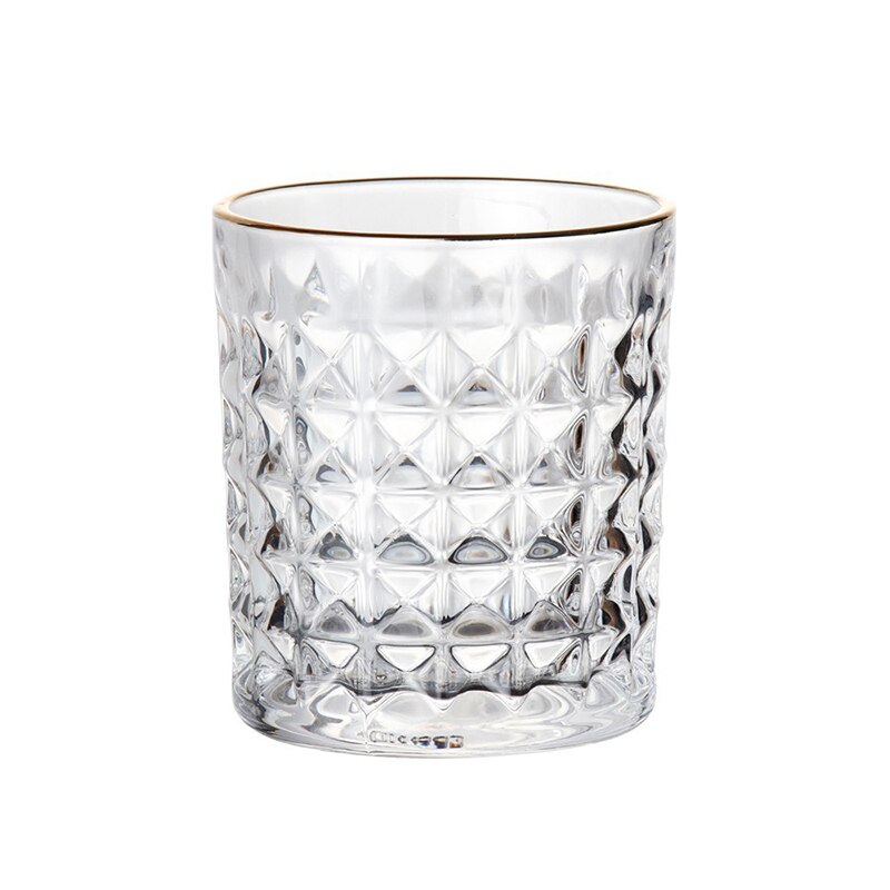 Glas guldkant blombehållare lättnad vinglas kopp hushållswhisky transparent importerad öl kaffe termomugg