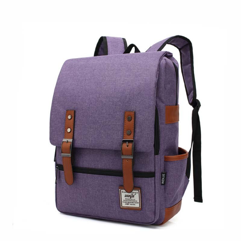 Chuwanglin di Modo 16 "del computer portatile zaino di scuola casuale dell'annata borse impermeabile Semplice di stile di gusto squisito maschio zaini A091801: VIOLA