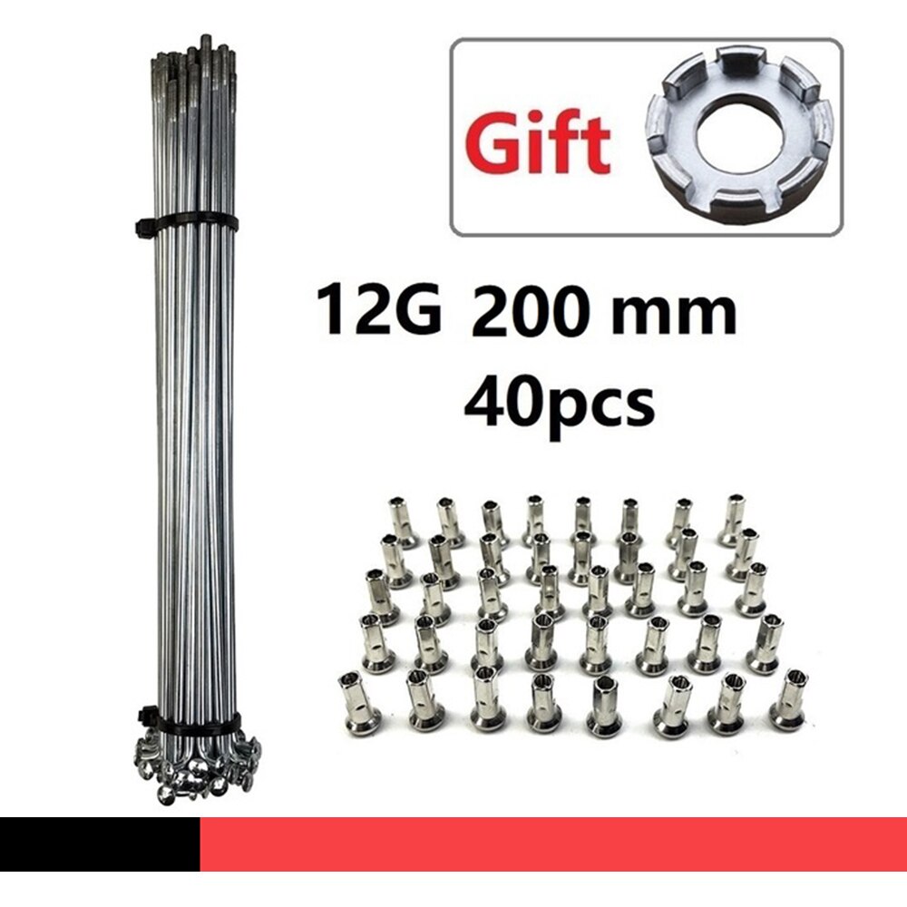 Rayons de 12G pour vélo électrique de montagne, 136/162/173/182/200/206/208/210mm, pièces de Conversion de moteur pour Ebike: 200mm 40pcs tool