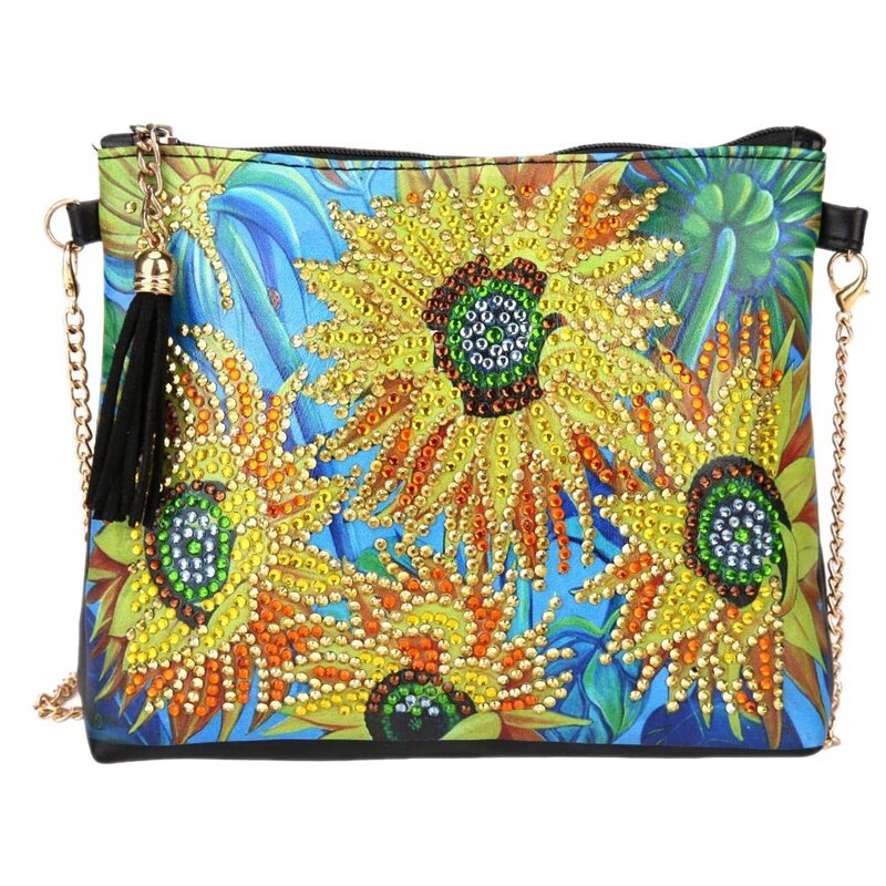 Diamond painting crossbody taske gør-det-selv skuldertaske med kæde lynlås håndtaske
