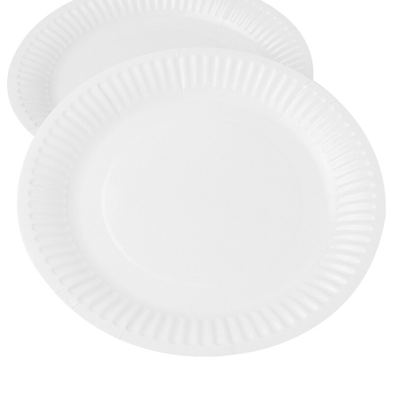 50pcs 7" Pure White Paper Plates Disposable Party Tableware Dessert Meal Eco-Friendly Dishes: Default Title
