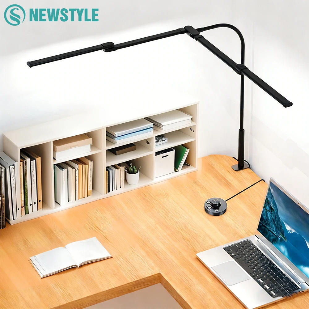LED bureaulamp met klem Architect bureaulamp voor thuiskantoor Ultra heldere auto-dimmende PC-lamp Traploos dimbare tafellamp