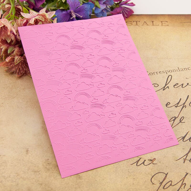 12.6 x 17.8cm wolk regenboog reliëfmappen plastic voor scrapbooking diy sjabloon kerst fotoalbum kaart maken