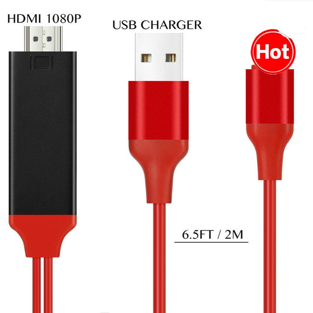 Hdmi 2m kabel for iphone  x 8 8 plus 7 7 plus 6 6s 5 5s 5s kabel adapter hdtv tv  hd1080p adapter hdmi