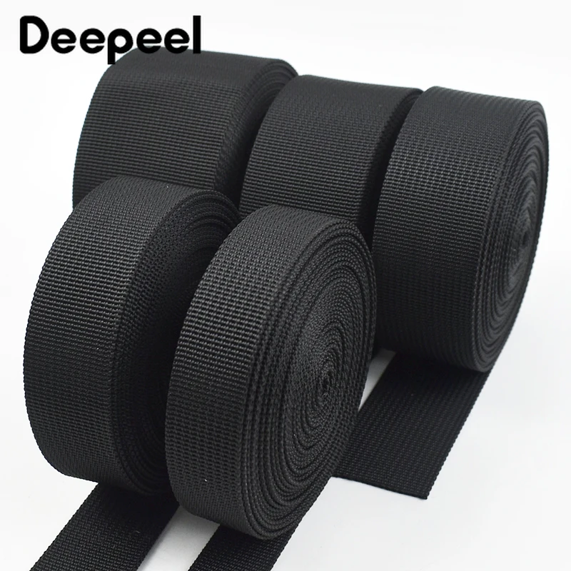 2-20 metros 20-50mm correias de náilon 1mm de espessura fitas de costura pretas banda para saco cinta mochila cinto diy roupas fita acessórios
