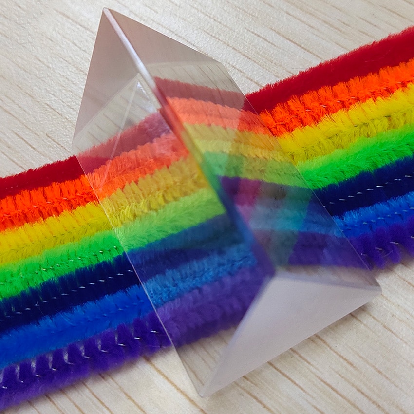 Students Teaching Equipment 30x30x50mm Triangular Prism Optical Prisms Glass Physics Teaching Refracted Light Spectrum Rainbow