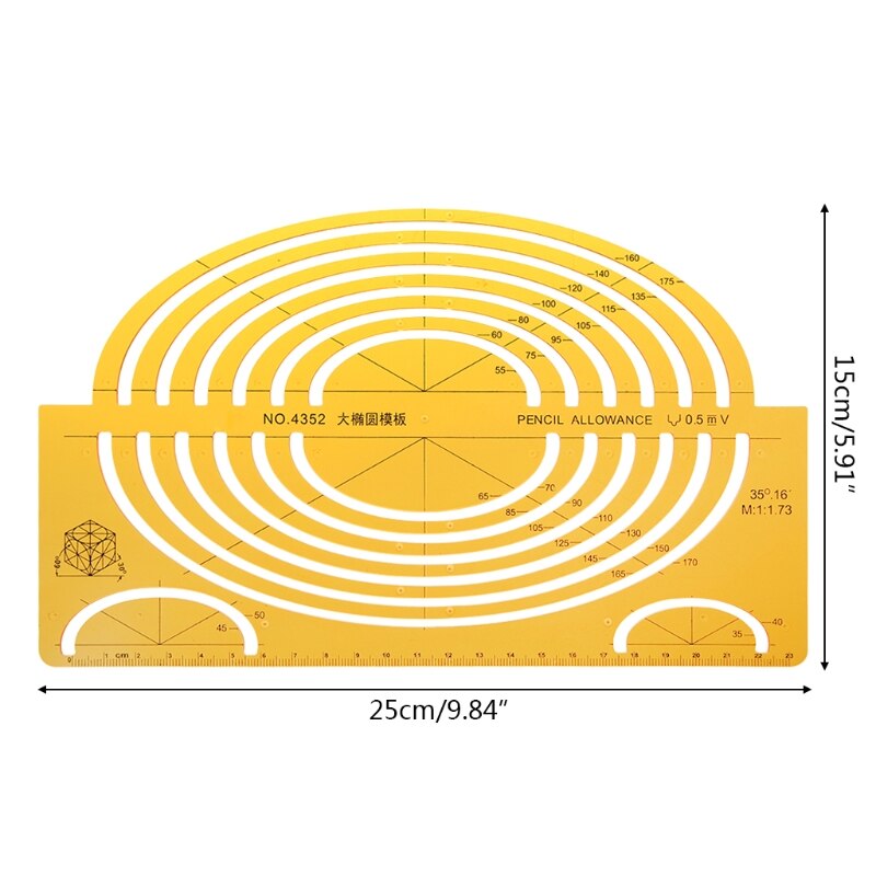 Architectural Template Ruler Drawing Stencil Measuring Tool Student: 5AC1100498
