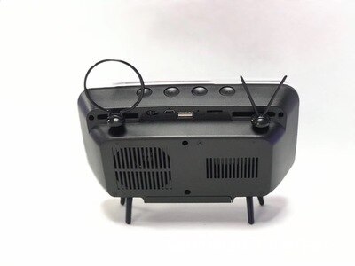 JOYLOVE 3 In 1 Wireless TV Portable Bluetooth Bass Speaker Mobile Phone Holder Stand Speaker Retro Photo Frame: black