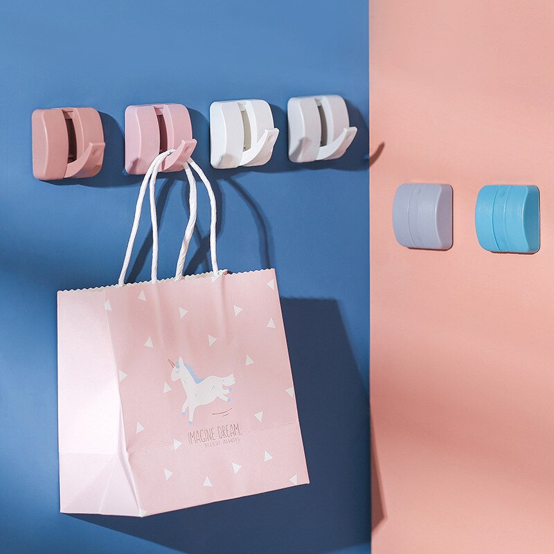 candy color hidden hook, strong non mark adhesive hook, no hole, load-bearing and nail free hook on domestic wall