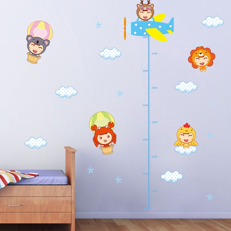 Cartoon baby height Wall Sticker for kids baby rooms bedroom decoration Mural Art Decals Wallpaper nursery Chart Ruler stickers