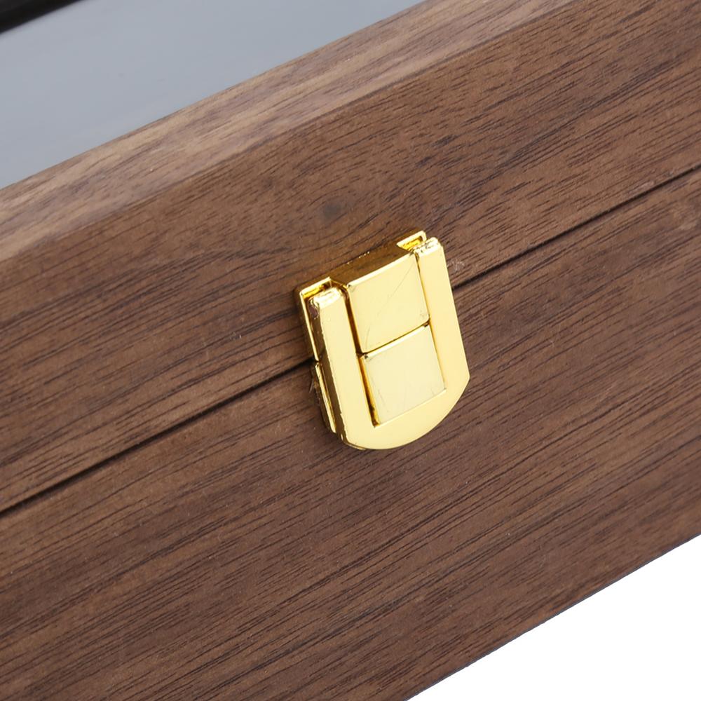 3 Grids/Slots Holz Uhr Display Box Uhr Schmuck Lagerung Fall Organizer Transparent Abdeckung Uhrmacher Zubehör