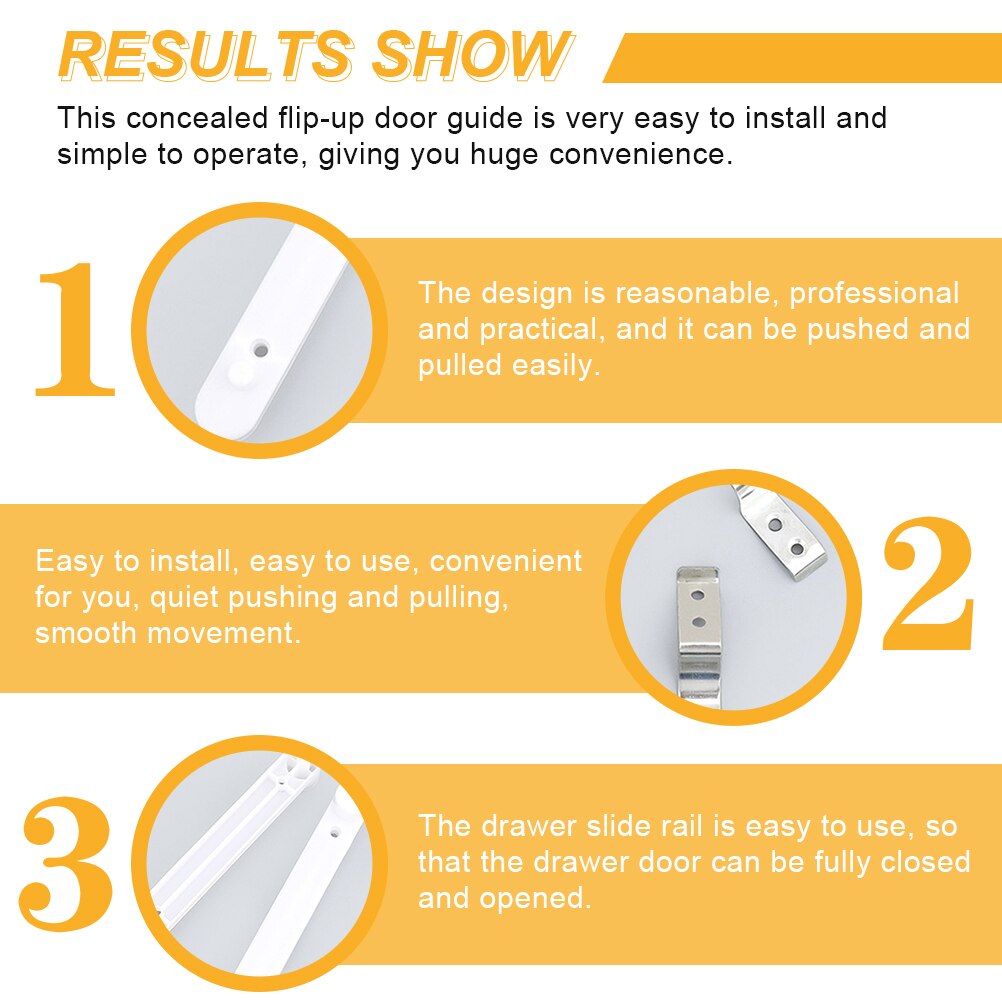 2pcs Drawer Slides Side Mount Rails Track Guide for Cabinets Shoe Cabinets