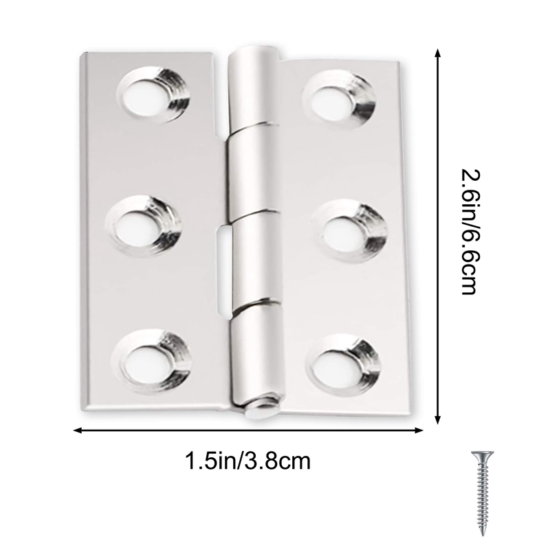 24 Stck 66mm Holz Tür Scharniere Edelstahl Scharniere für Interne &Ampere; Externe Türen Küche Kabinett Schrank mit Schrauben