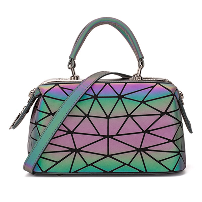 Diomo luminous geometric damhandväskor kudde axelväska boston handväska crossbody-väska för kvinnor o