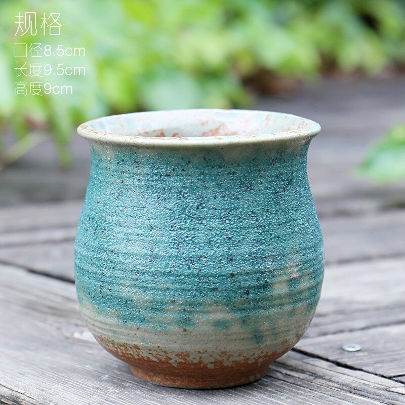 Ceramic Succulent Flower Pots Do Old Rust Stoneware Flower Pots Retro Breathable Perforated Kiln Variable Potted Plants: B