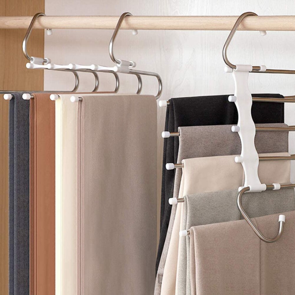 Multi-lag bukser tørklæde opbevaringsstativ, multifunktionel sovesal husholdningsgarderobe nederdel slips tøjbøjle arrangør