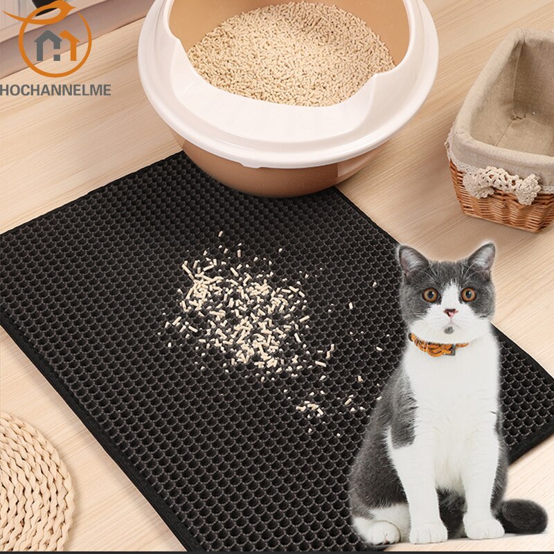 Cat Litter Mat EVA Waterproof Cat Litter Trapping Pets Mat Pad Large Flexible Trapping