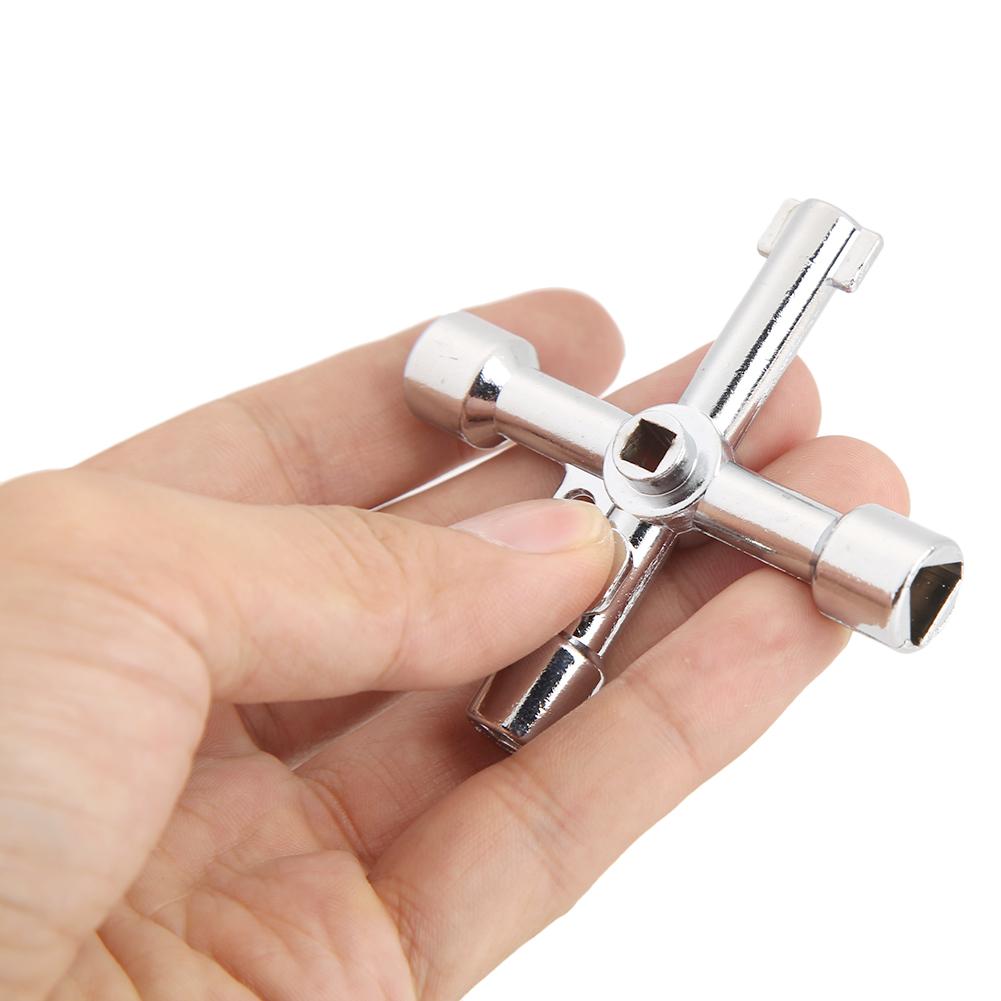 Multi-function 4 In 1 Universal Cross Key Triangle Square Key for Train Electrical Elevator Cabinet Valve Wrench Plumber Key