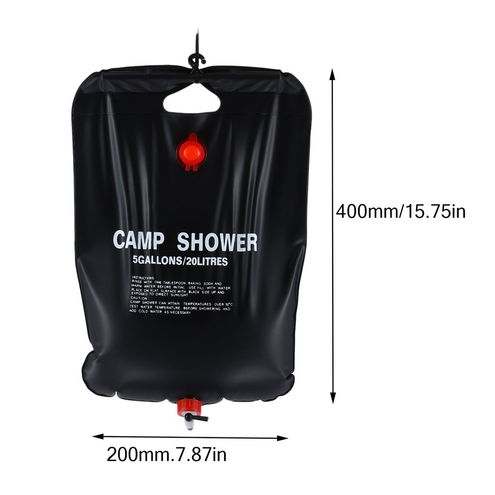 Bolsa de ducha portátil para exteriores, bolsa de secado de agua Solar de 20L, bolsa de baño