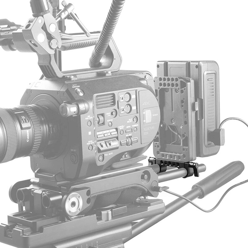 Rail Super léger de 15mm, avec filetage de 1/4 pouce à 10mm, pour appareil photo reflex numérique rouge et 15mm, serre-joint à Double trou de 15mm