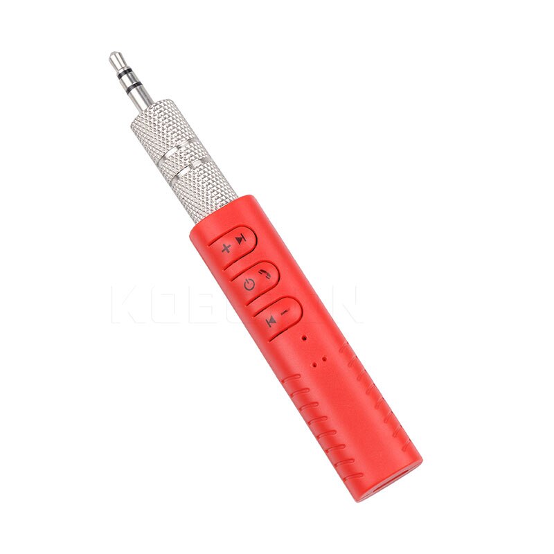 mini trådløs bluetooth mottaker  v5.0 bluetooth bilsett 3.5mm jack tilkobling til kablet øretelefon bil  mp3 spiller høyttalertelefoner: Rød