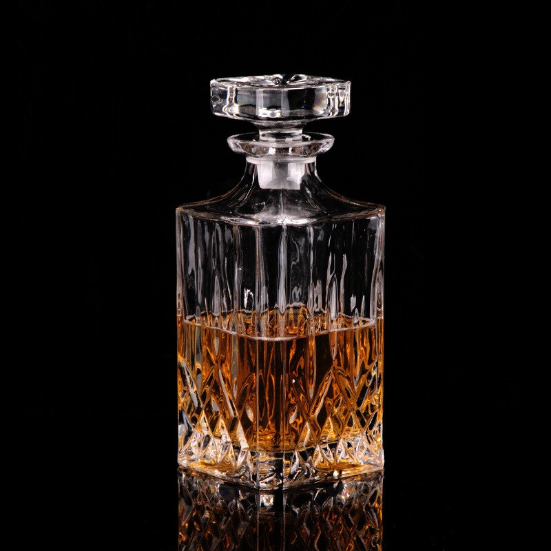 Grote Glazen Wijn Creatieve Fles Binnenlandse Whisky Fles Met Bar Deksel Voor Bar Serveerster Naar Smaak Crystal Fles Glas Set: 0914 Single bottle