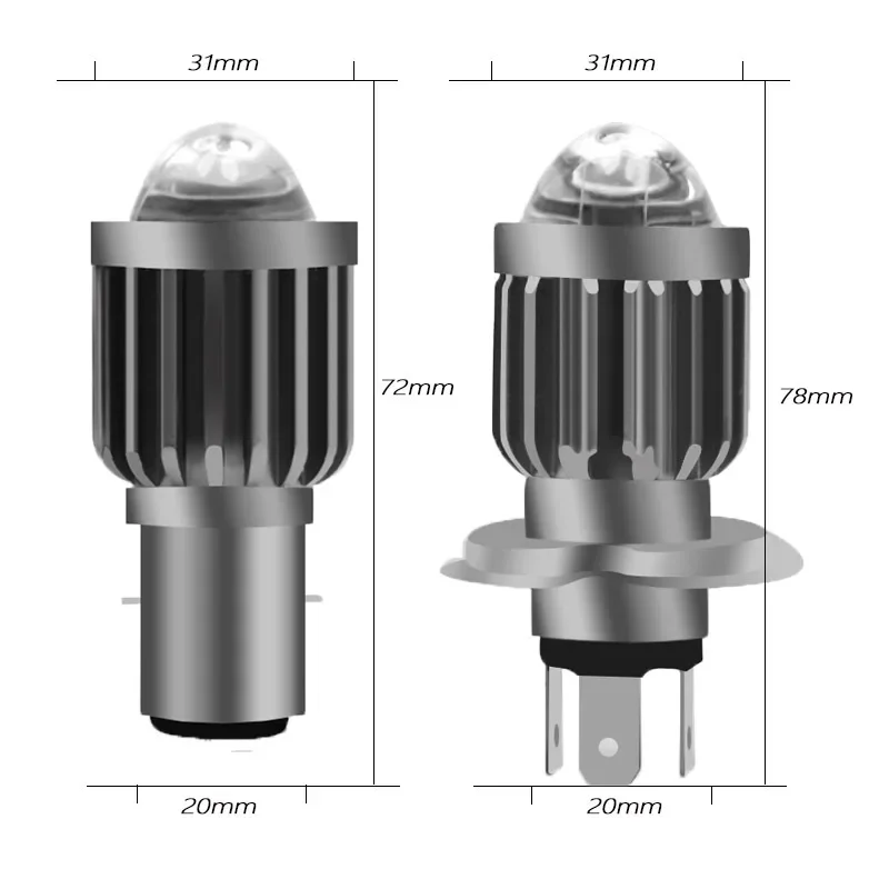Phare de Moto H4 BA20D CSP 12V LED, ampoules Led à faisceau haut/bas, 12000LM, feu antibrouillard Super lumineux pour Autobike
