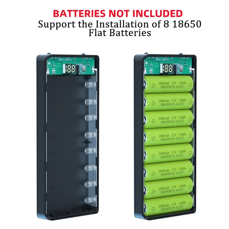 18650 Batterijhouder DIY Shell Dual USB Type C Charge Powerbank Case voor iPhone Xiaomi 18650 Batterij Power Bank Case Opbergdoos