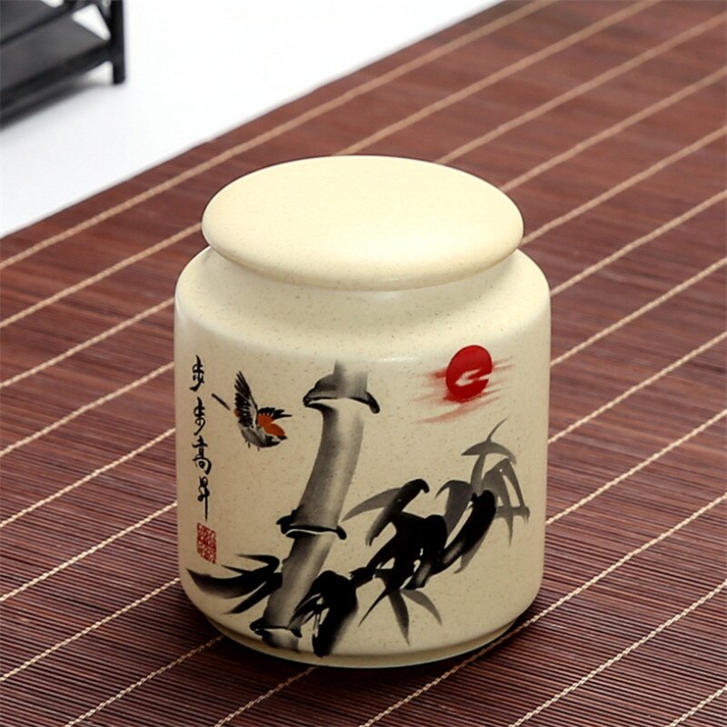 Ceramic Tea Caddies Tea Can Chinese Kung Fu Canister Tea Set Accessories Storage Jar Food Container Home Office Teaware: A
