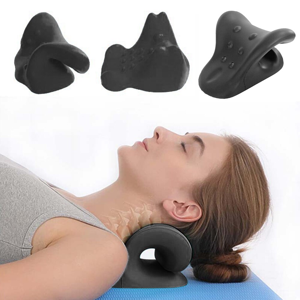Almohada de masaje para alivio del dolor Cervical, dispositivo de tracción quiropráctica, relajante para el cuello y los hombros: 06
