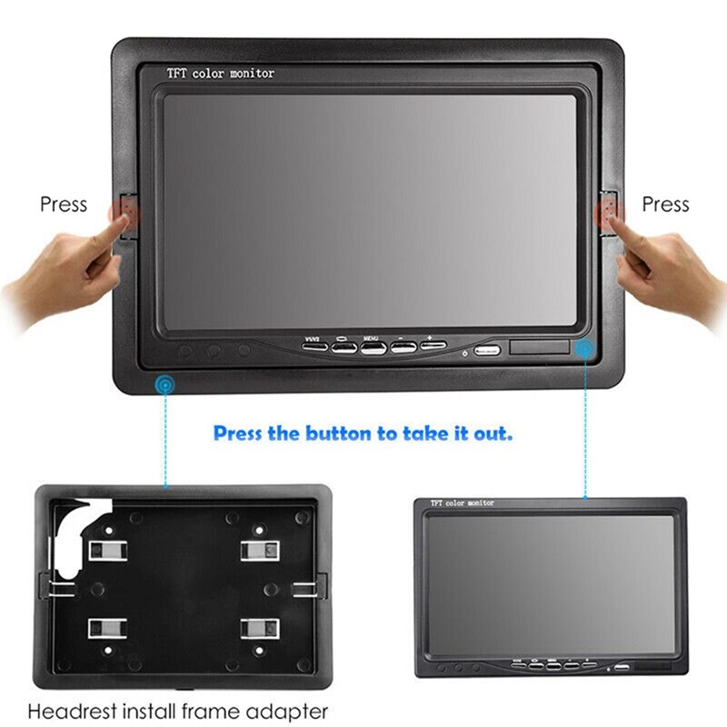 9V-36V 7Inch Tft Lcd-kleurenscherm Monitor Voor Auto Achteruitrijcamera Dvd Vcr Cctv hd Monitor 800X480 Voor Bus Truck